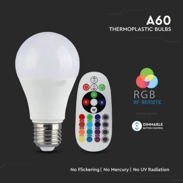 LED RGB Димируема крушка A60 E27/8,5W/230V 3000K + дистанционно
